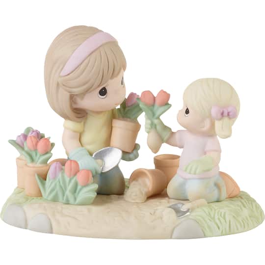 Precious Moments 4.5&#x22; A Mother&#x2019;s Love Makes A Garden Grow Bisque Porcelain Girl Figurine